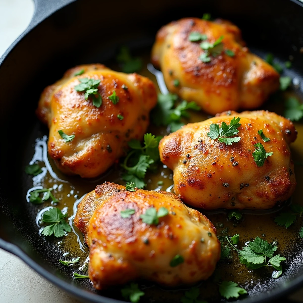 Crispy Garlic Butter Chicken Thighs