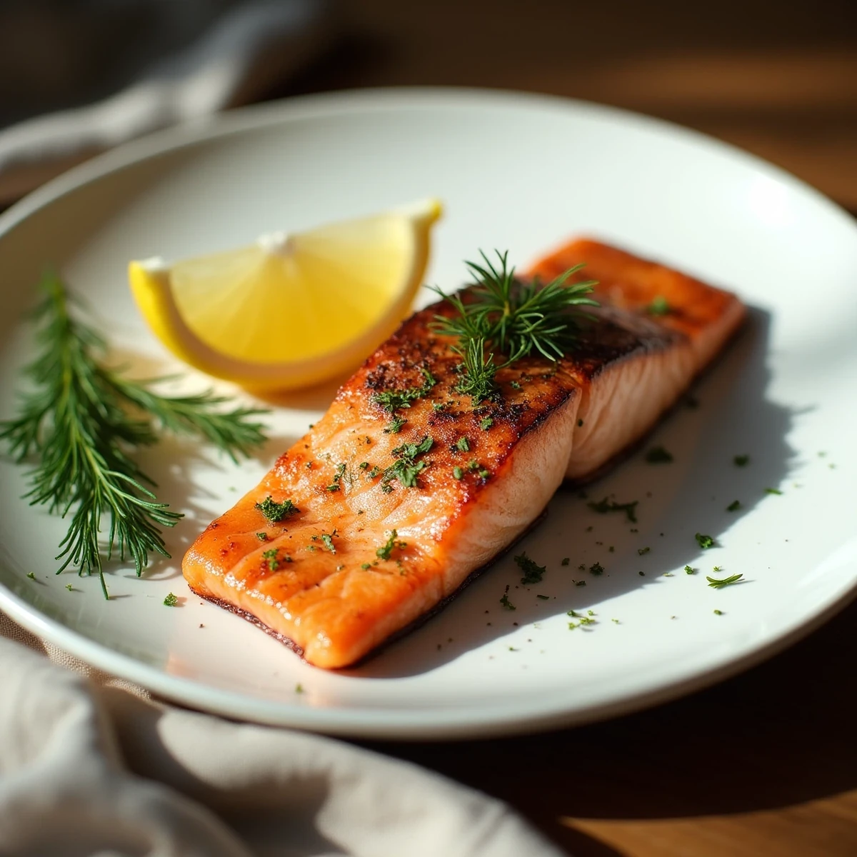 Lemon Herb Grilled Salmon with Garlic and Fresh Dill