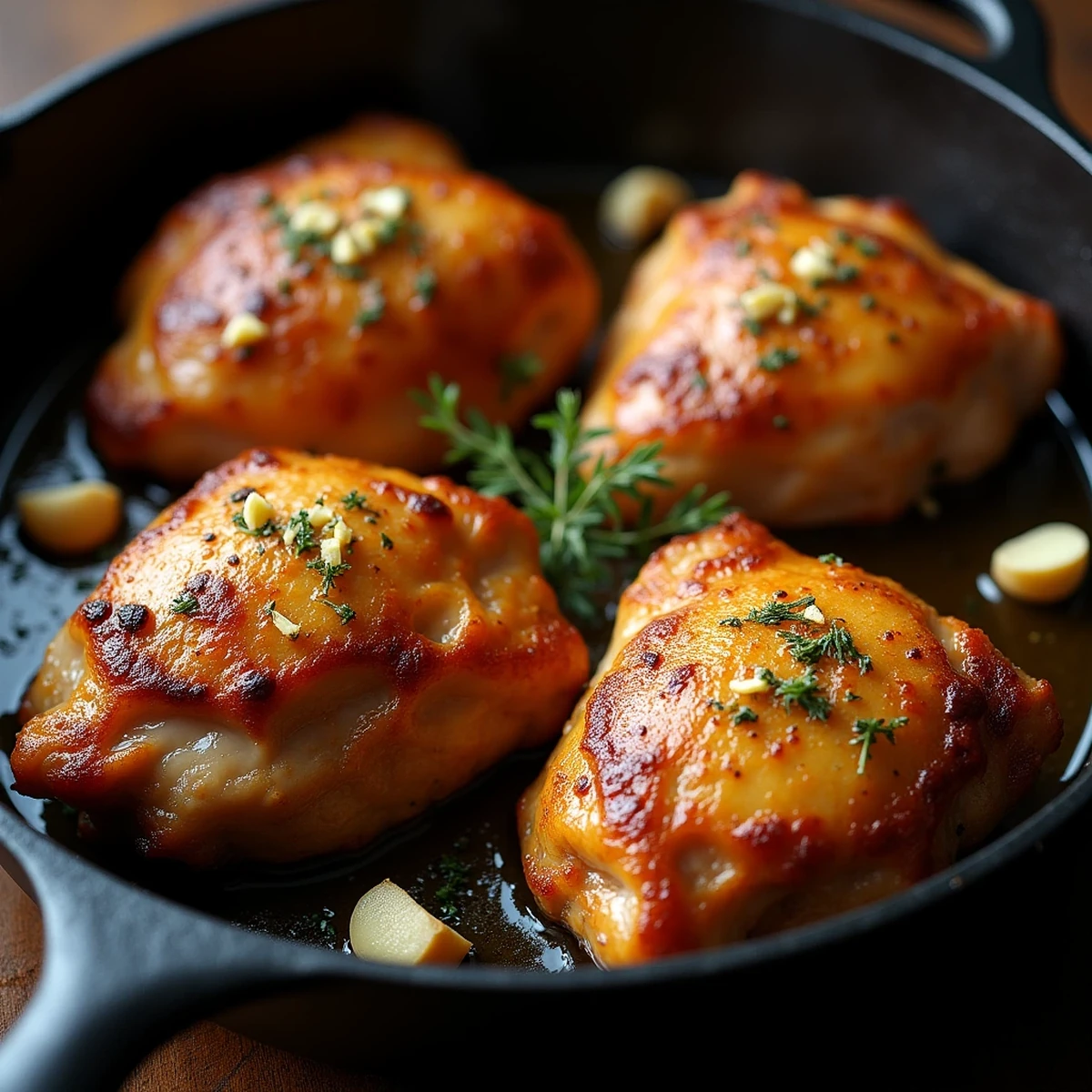 Crispy Garlic Butter Chicken Thighs