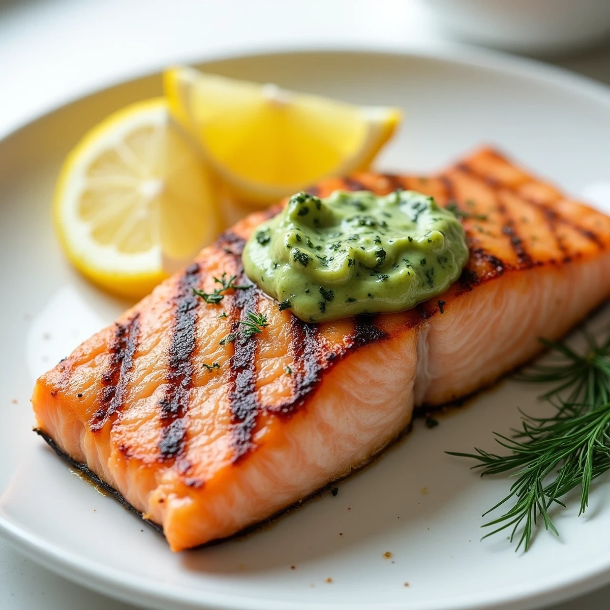 Lemon Herb Grilled Salmon with Fresh Herb Butter