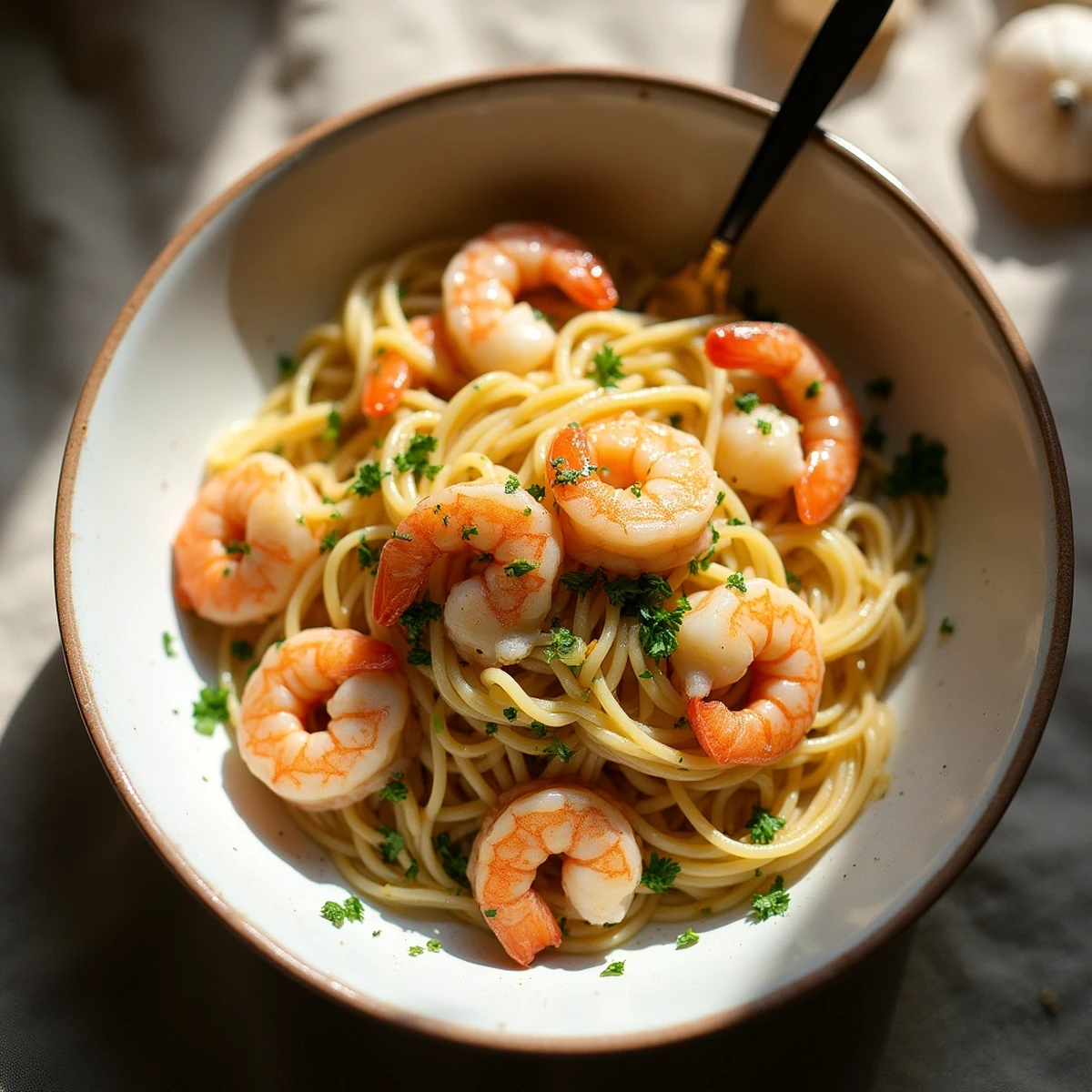 15 Minute Garlic Shrimp Pasta